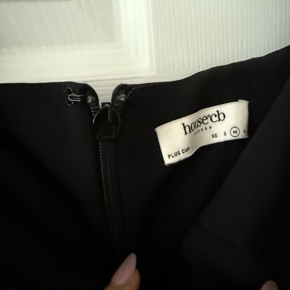 House of CB Black Long Sleeve Dress with corset and sheer sleeves size medium - Picture 5 of 5